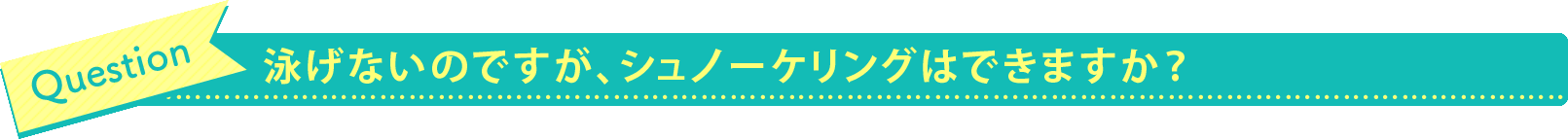 泳げないのですが、シュノーケリングはできますか？