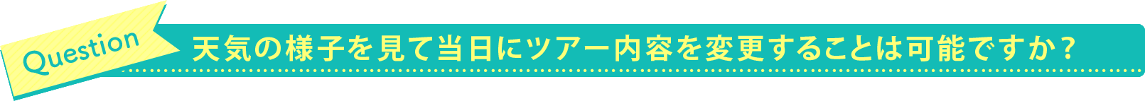 天気の様子を見て当日にツアー内容を変更することは可能ですか？