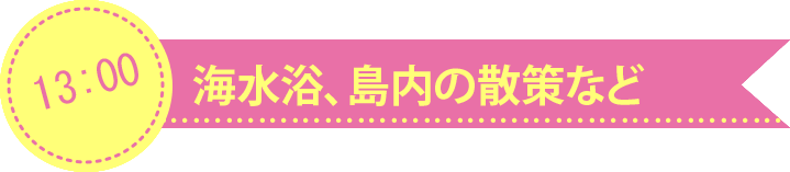 海水浴、島内の散策など