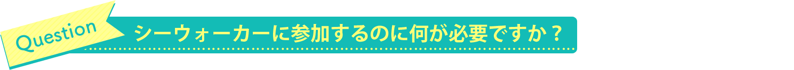 シーウォーカーに参加するのに何が必要ですか？