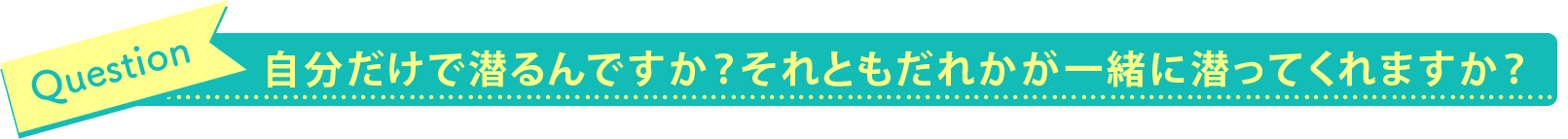 自分だけで潜るんですか？それともだれかが一緒に潜ってくれますか？