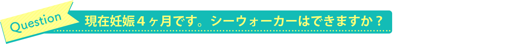 現在妊娠４ヶ月です。シーウォーカーはできますか？